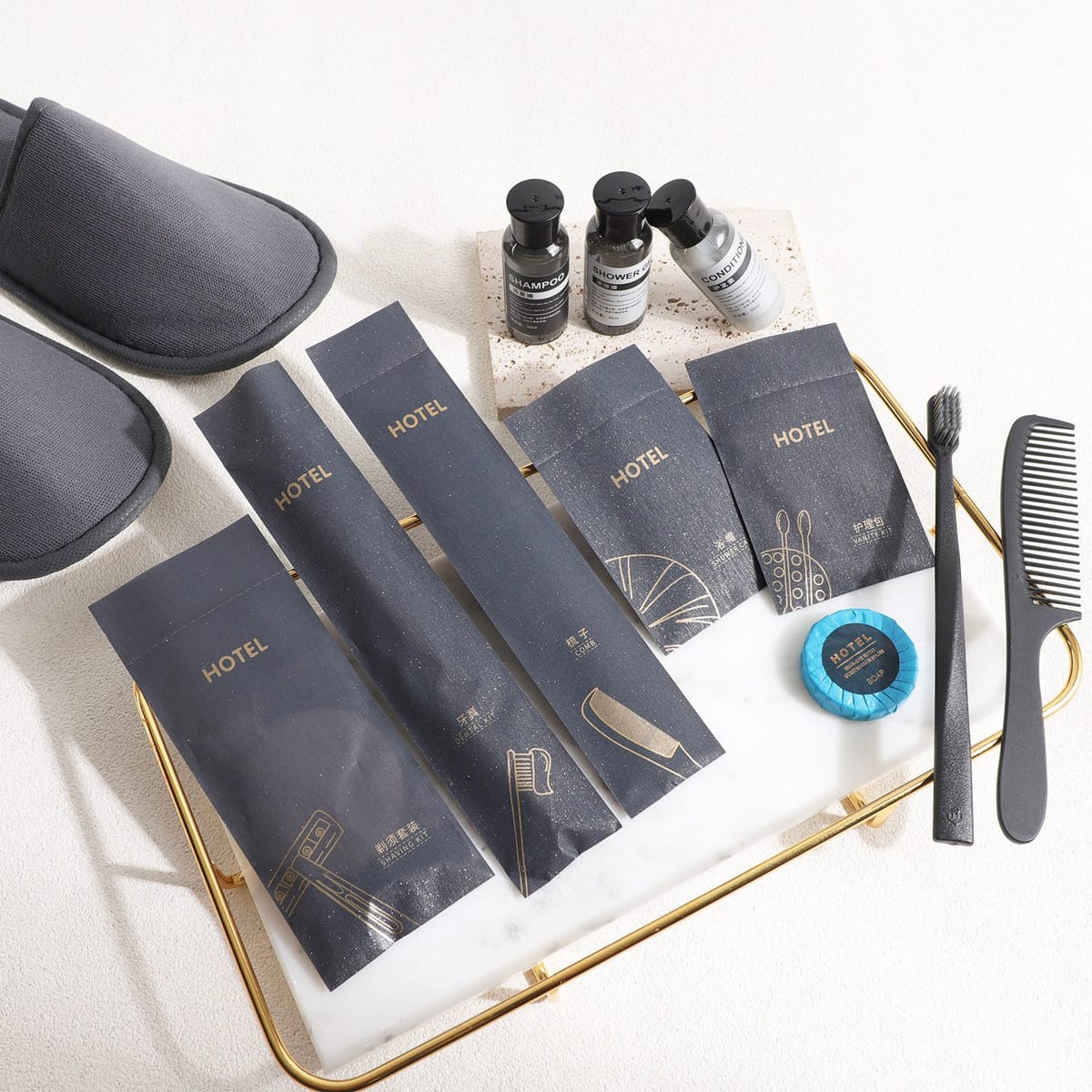 Navy & Gold Hotel Amenity Series